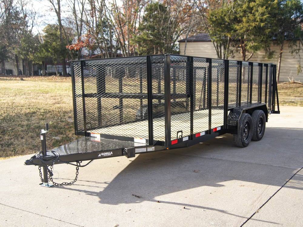 6.4x16 Utility Trailer Straight Deck 4ft Mesh Sides With Basket (2) 3,