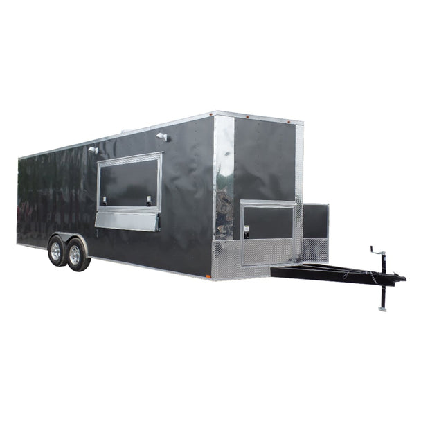 8.5' x 24' Food Concession Trailer Charcoal Gray With Appliances