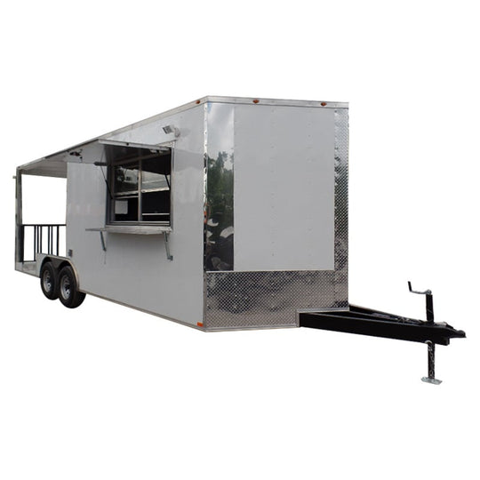 8.5' x 22' Concession Trailer White BBQ Food Event Catering