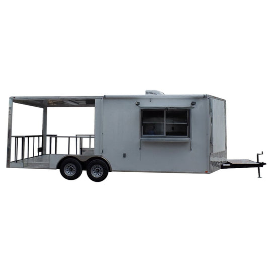 8.5' x 22' Concession Trailer White BBQ Food Event Catering