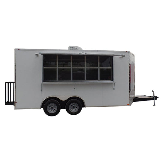 8.5' x 16' Concession Food Trailer White Event Catering