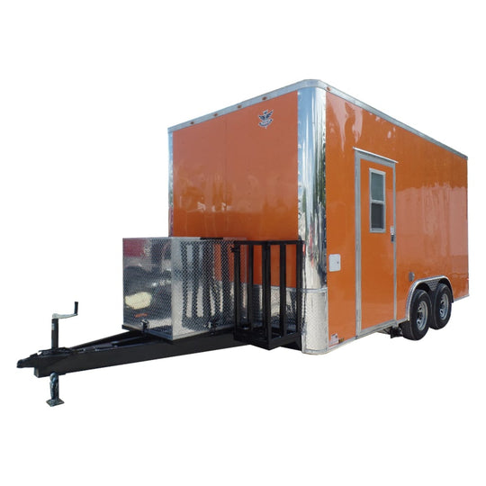 Concession Trailer 8.5' x 16' Orange Food Event Catering