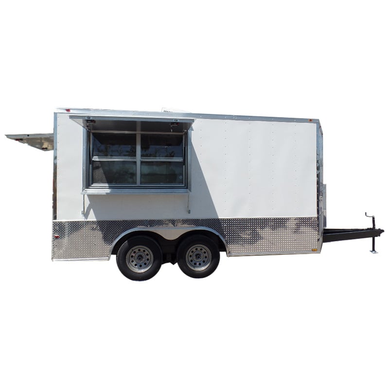 8.5' x 14' Concession Food Trailer White Event Catering