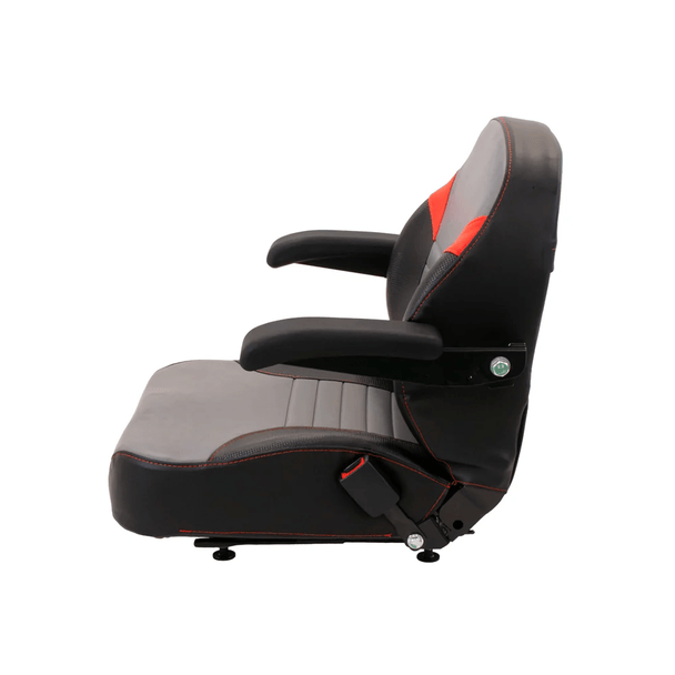 Uni Pro Black and Gray Lawn Mower Seat with Arm Rests - SLE Equipment - 2