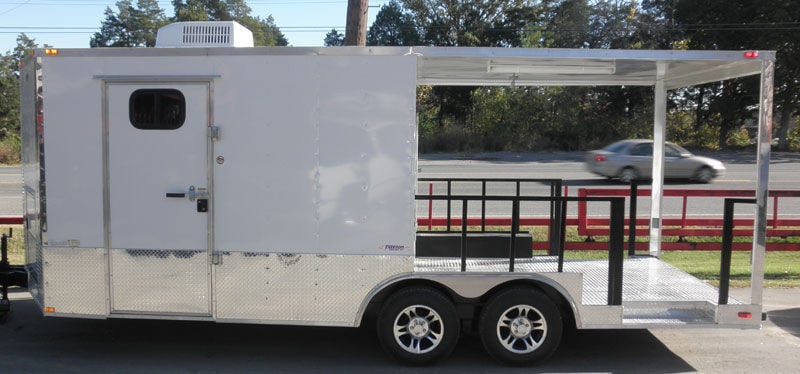 Concession Trailer 8.5'x20' White - BBQ Smoker Event Vending