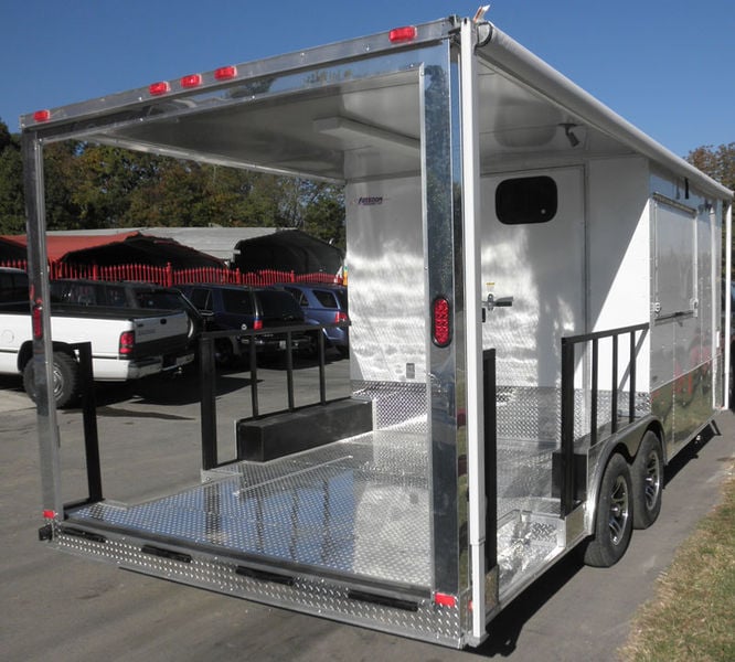 Concession Trailer 8.5'x20' White - BBQ Smoker Event Vending