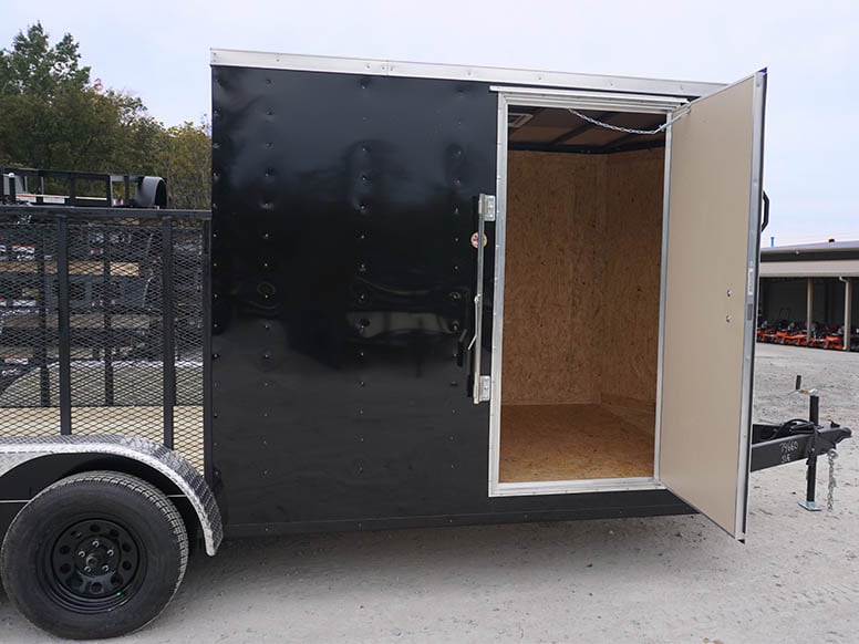 Enclosed Utility Hybrid Trailer 7'x18' with Side Ramp