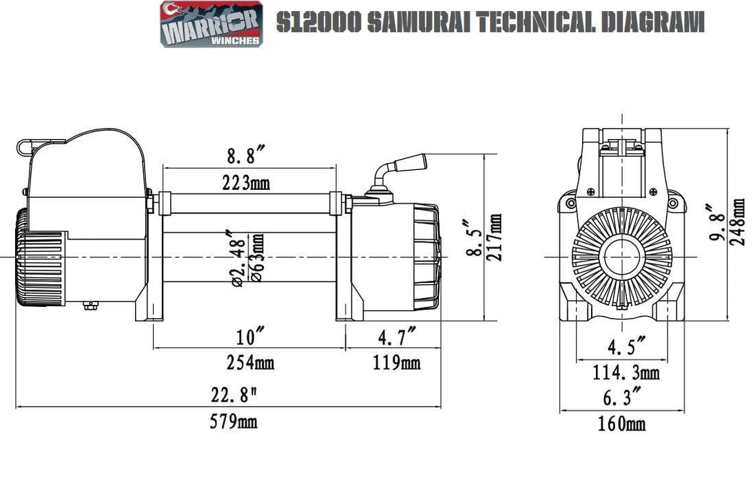 DK2 120SA12 SAMURAI 12000 ELECTRIC WINCH - SYNTHETIC