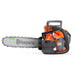 Husqvarna T542i XP Battery Operated 40V Tree Care Chainsaw with a 14 inch bar, predominantly orange and black in color.