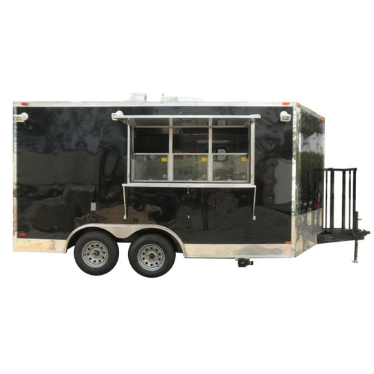 Concession Trailer 8.5'x14' Black - Food Vending Concession Event