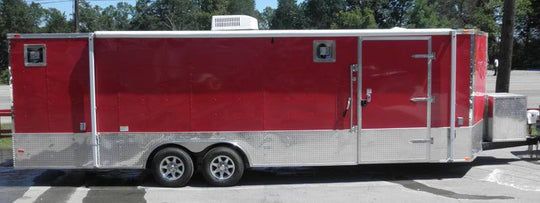 Enclosed Trailer 8.5'x26' Red - Motorcycle Car Bike Hauler Storage - SLE Equipment - 2