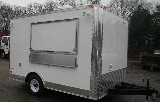 8.5'x12' White Concession Trailer