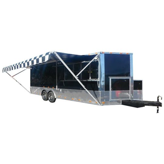 Concession Trailer 8.5'x24' Black - BBQ Food Vending Catering