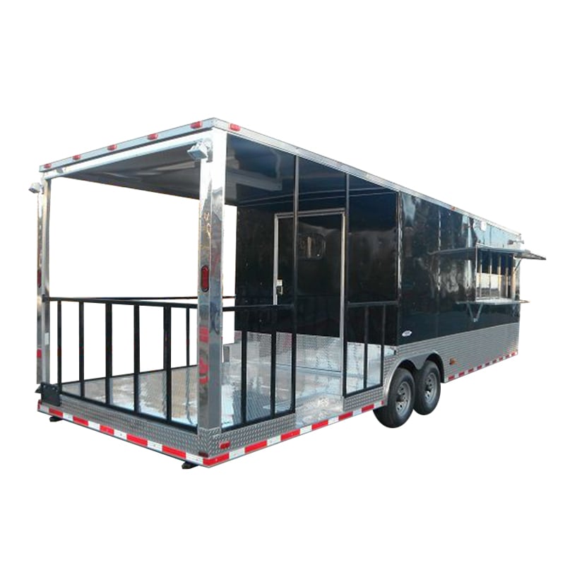 Concession Trailer 8.5'x30' Black - Concession Food BBQ Smoker