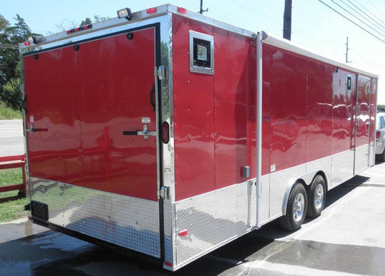 Enclosed Trailer 8.5'x26' Red - Motorcycle Car Bike Hauler Storage - SLE Equipment - 4
