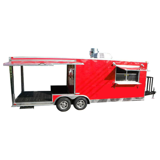 Concession Trailer 8.5'x24' Red - BBQ Smoker Vending Event