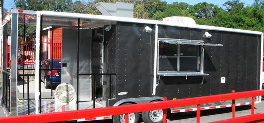 Concession Trailer 8.5' x 26' Beige - Vending BBQ Smoker Food Event Restroom