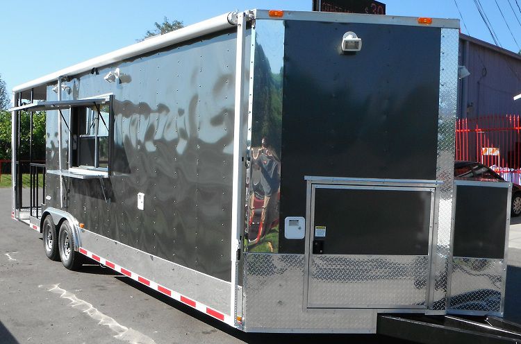 Concession Trailer 8.5' x 26' Beige - Vending BBQ Smoker Food Event Restroom