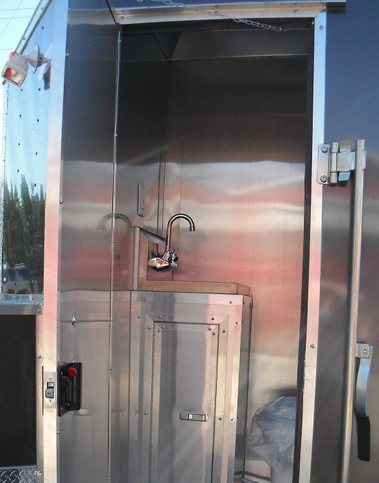 Concession Trailer 8.5' x 26' Beige - Vending BBQ Smoker Food Event Restroom