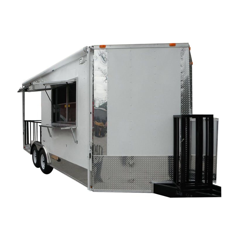 Concession Trailer 8.5'x18' White - BBQ Smoker Vending Catering