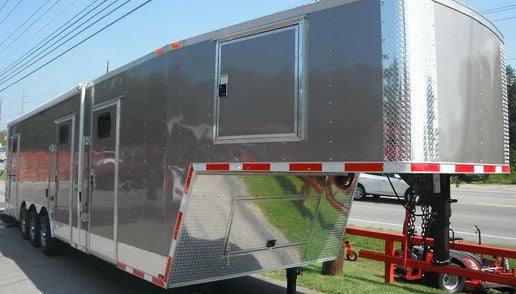 Enclosed Trailer 8.5' X 36' Gooseneck Event Food Car Hauler (Silver) Storage - SLE Equipment - 2