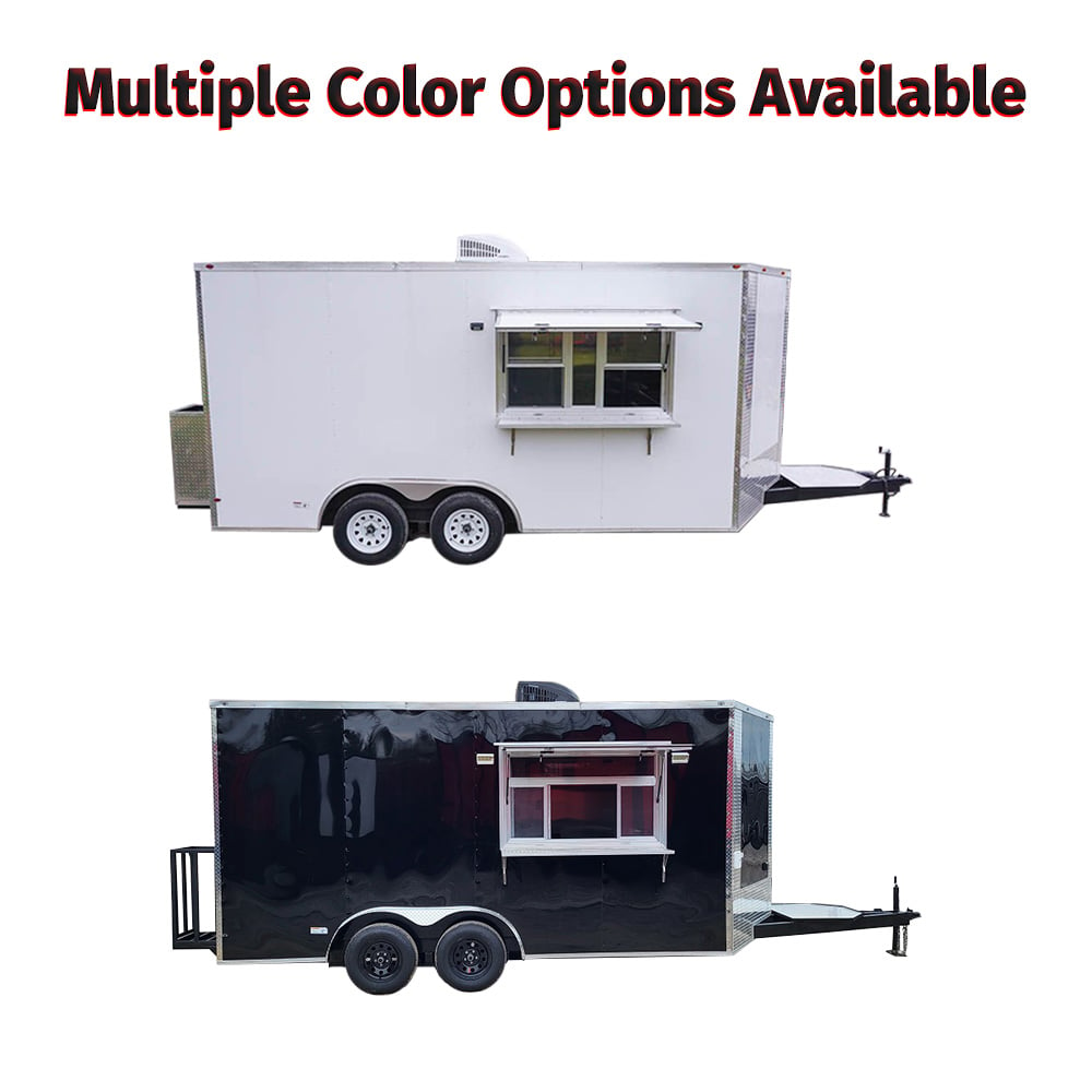 8.5' x 16' White Concession Food Trailer