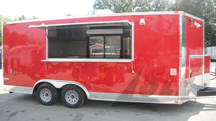 Concession Trailer 8.5' x 18' Red - Event Ice Cream Smoothie Catering