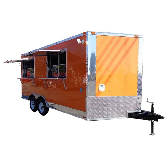 Concession Trailer 8.5'x16' Orange - Catering Vending Food BBQ - SLE Equipment - 1