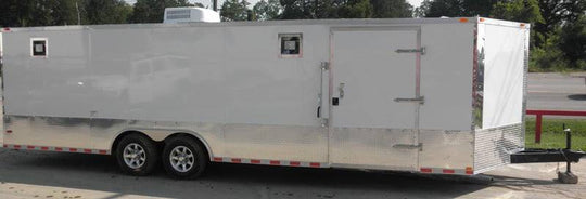 Enclosed Trailer 8.5'x26' White - Car Motorcycle Hauler Storage - SLE Equipment - 3