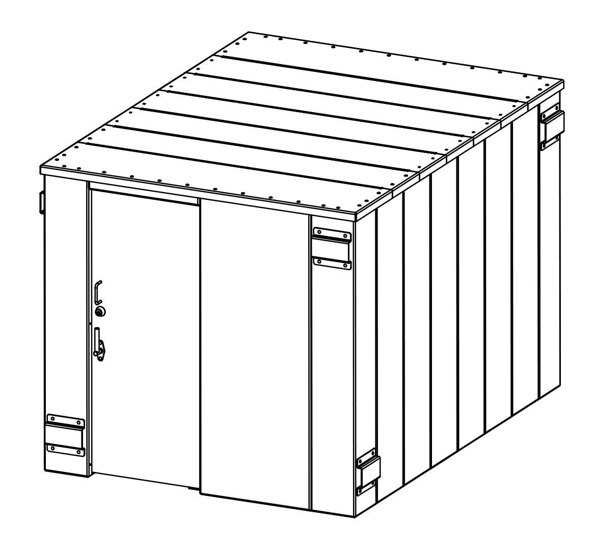 SR84X114G ESP Safety Shelter 84" x 114"- 20 Person Private / 12 Person Business front left