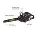 Greenworks Commercial GS - 110 10" 40V Top Handle Chainsaw w/2.5Ah Battery & Rapid Charger - SLE Equipment - 5