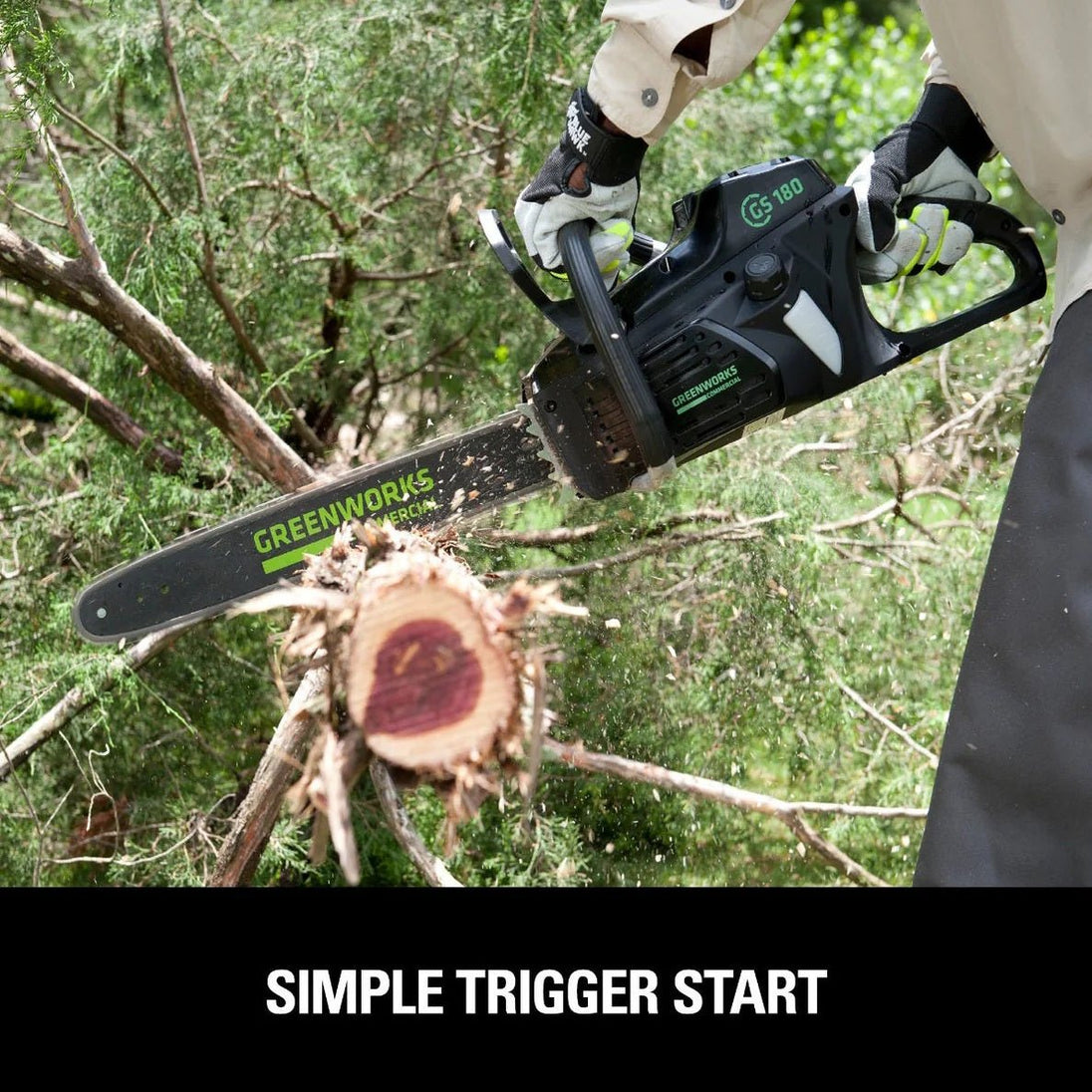 Greenworks Commercial GS - 110 10" 40V Top Handle Chainsaw w/2.5Ah Battery & Rapid Charger - SLE Equipment - 8