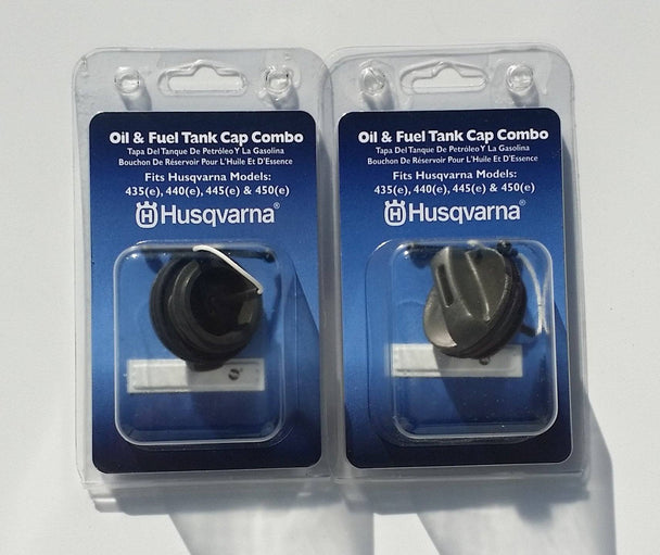 Pack of 2 Husqvarna Chainsaw Fuel/Oil Cap 435 - 450 Models 580494102 - SLE Equipment - 1
