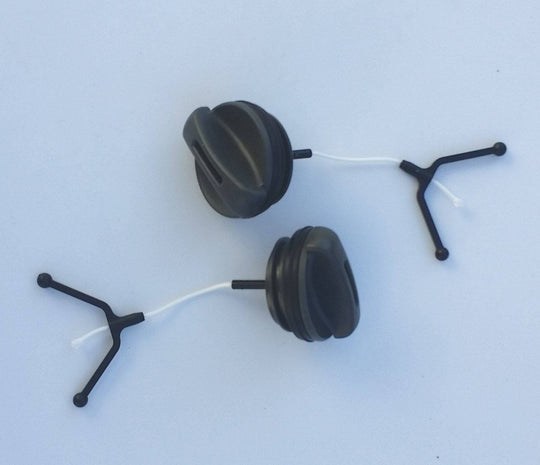 Two Husqvarna Chainsaw Fuel/Oil Caps 435 - 450 Models 531300356 - SLE Equipment - 1