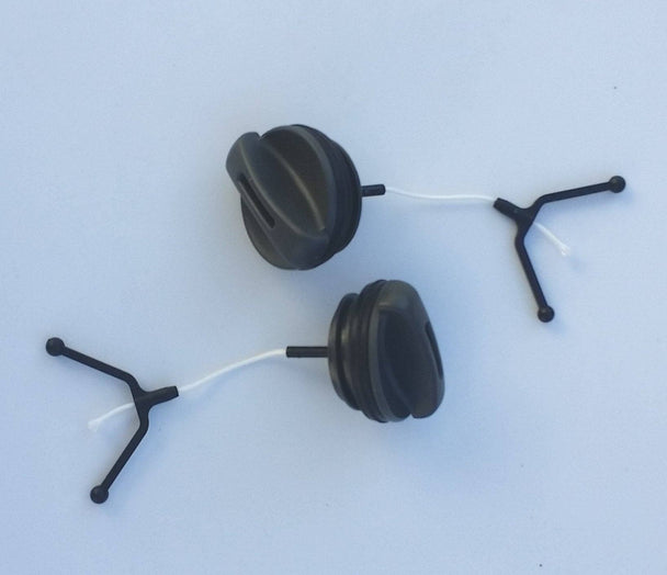 Two Husqvarna Chainsaw Fuel/Oil Caps 435 - 450 Models 531300356 - SLE Equipment - 1