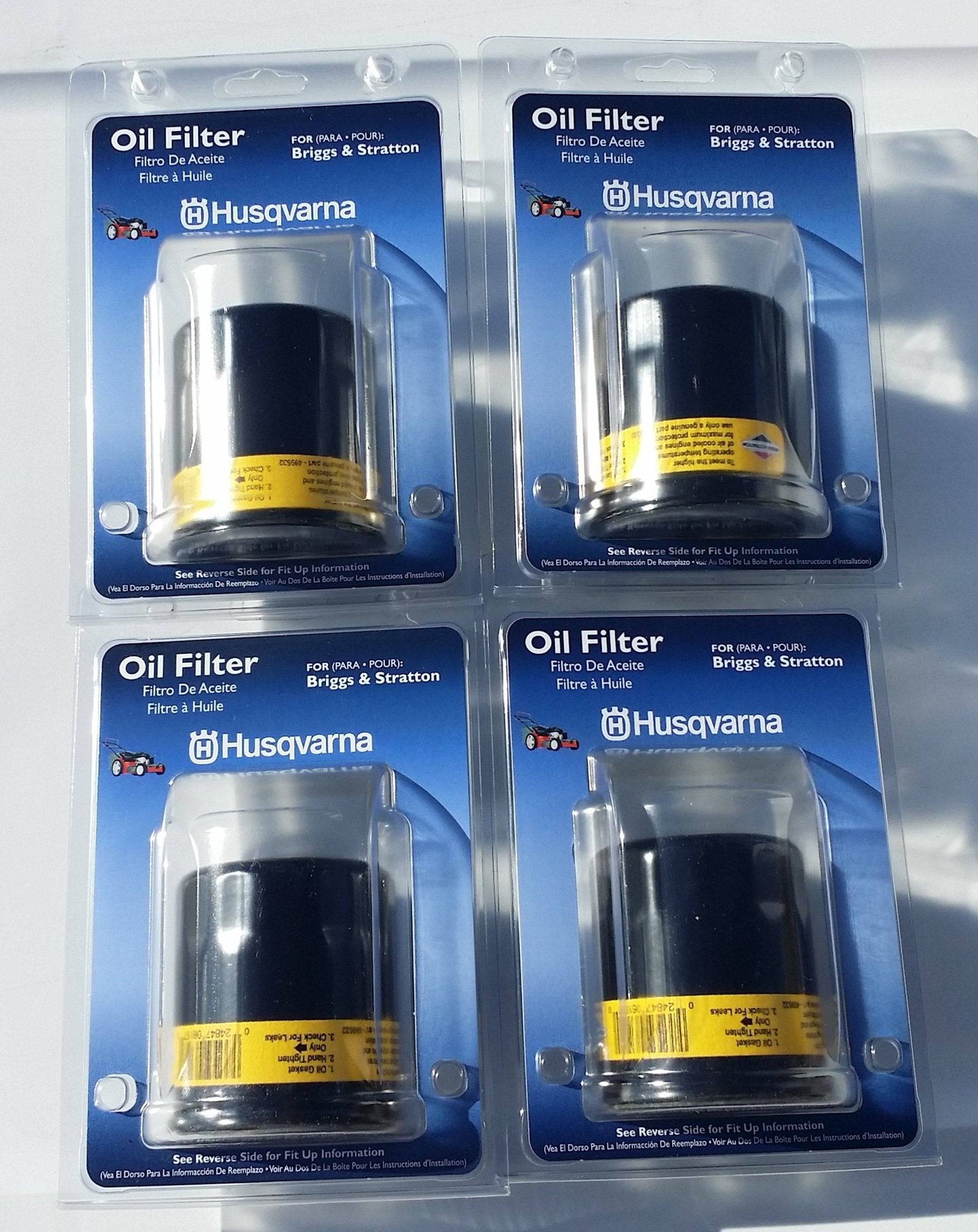 Four Husqvarna Walk Mowers Briggs Oil Filter 531307390 - SLE Equipment - 1