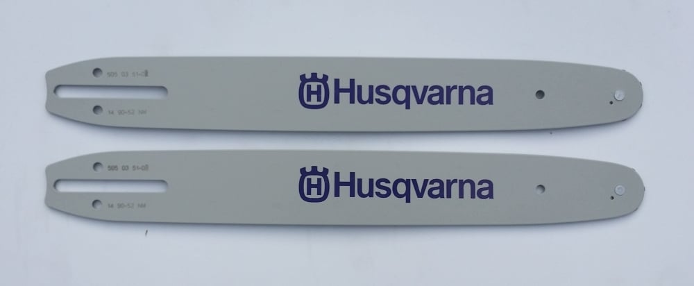 Two Husqvarna 14" Chainsaw Bars 52DL .043 Gauge 505035101