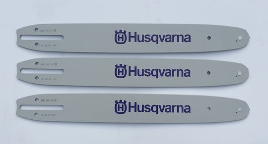 Three Husqvarna 14" Chainsaw Bars 52DL .043 Gauge 505035101