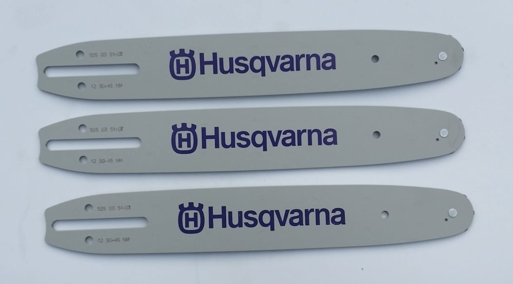 Two Husqvarna 12" Chainsaw Bars 45DL .043 Gauge 505035102