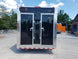 8.5' x 30'  Black Flat Nose w/ Header Cap Concession Food Trailer