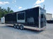 8.5' x 30'  Black Flat Nose w/ Header Cap Concession Food Trailer