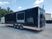 8.5' x 30'  Black Flat Nose w/ Header Cap Concession Food Trailer