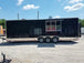 8.5' x 30'  Black Flat Nose w/ Header Cap Concession Food Trailer