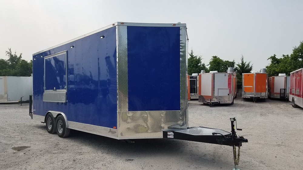 8.5' x 19' Cobalt Blue Food Concession Trailer