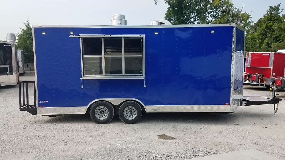 8.5' x 19' Cobalt Blue Food Concession Trailer