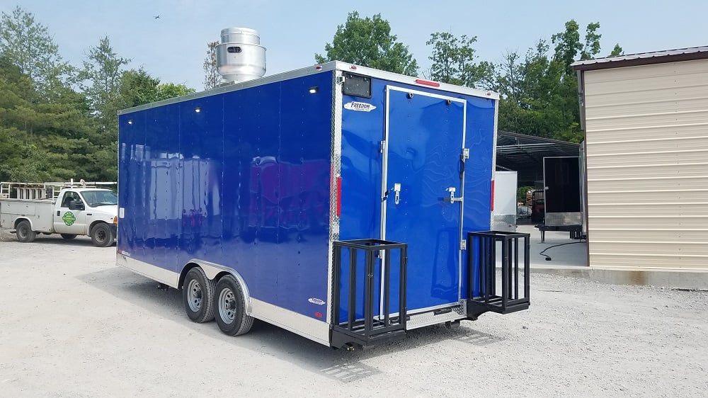 8.5' x 19' Cobalt Blue Food Concession Trailer