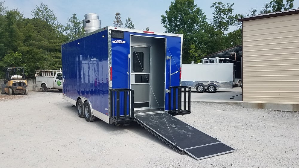 8.5' x 19' Cobalt Blue Food Concession Trailer