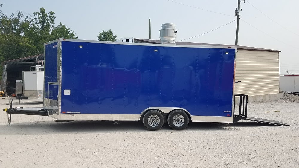 8.5' x 19' Cobalt Blue Food Concession Trailer