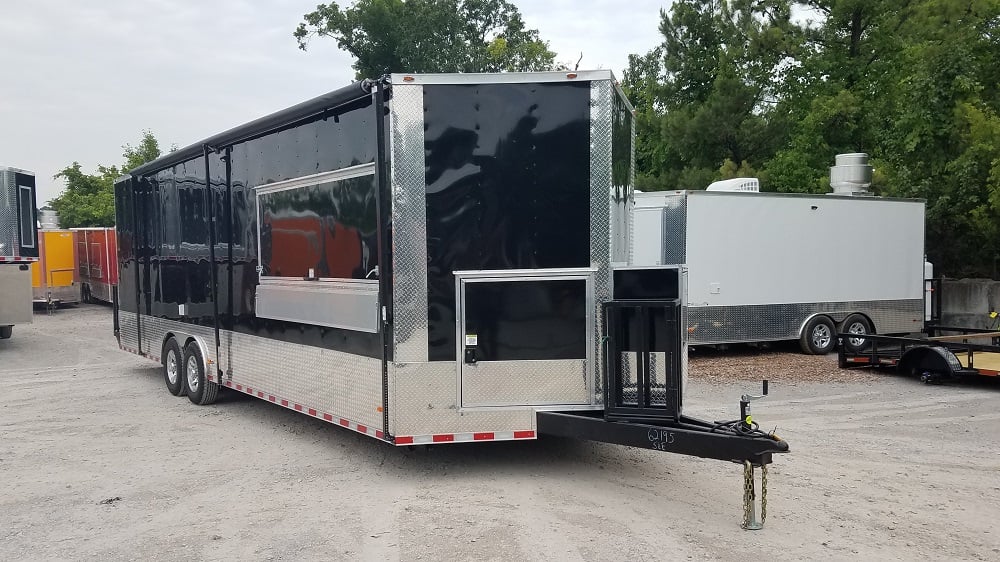 8.5' x 28' Black Concession Food Trailer