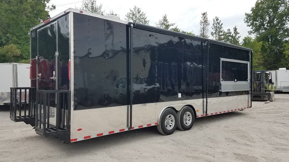 8.5' x 28' Black Concession Food Trailer